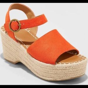 Target Universal Thread Orange Wedge Heels